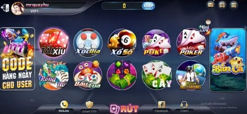 Hệ thống game đổi thưởng đa dạng nhiều loại hình để người chơi trải nghiệm